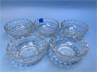 5 Vintage Glass Bowls