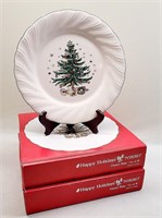 8 NIKKO Happy Holidays 10.5" Dinner Plates - Tree