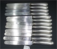 Vintage set silver handle dinner knives