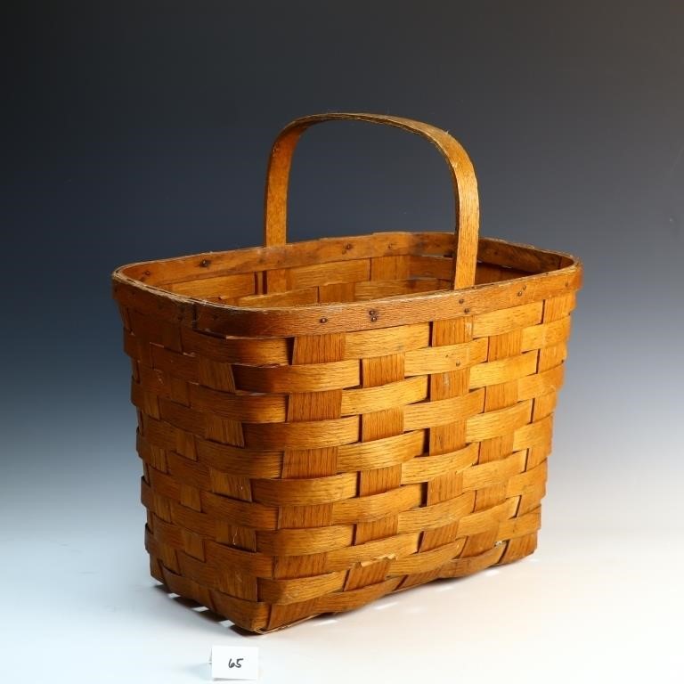 Vintage splint oak large basket