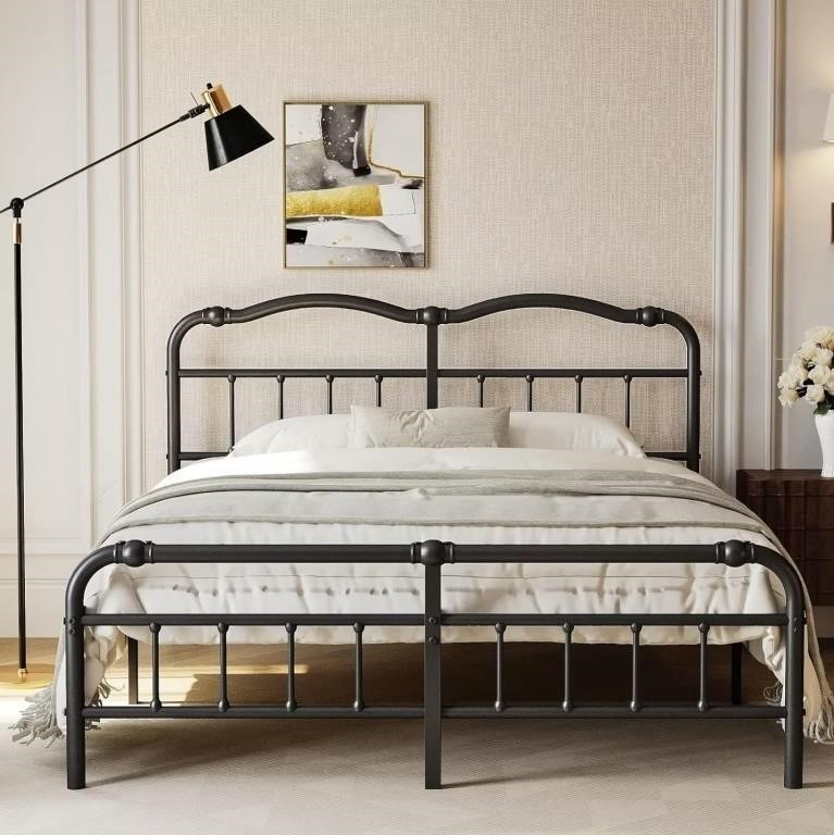 Queen Bed Frame with Headboard and Footboard