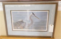 Lot # 3632 -  Framed print of Great Blue Heron