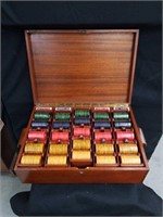 Vintage case of Bakelite poker chips