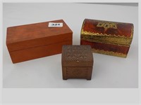 3 Wood Jewelry Boxes