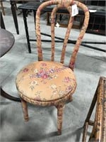 Cloth-covered bentwood chair