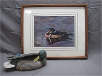 Beautiful Framed Picture of Ducks & Small Duck