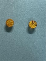 STERLING SILVER AMBER EARRINGS