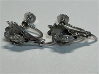 STERLING SILVER BOND BOYD SCREWBACK EARRINGS