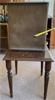 Lamp Table & Wicker Clothes Hamper