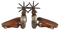 Mexican Chihuahua Silver Inlay Spurs