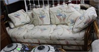 Rattan sofa - (89” x 35” x 32”)