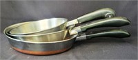 3 Copper Clad Steel Skillets Revere Ware