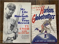 HARLAM GLOBETROTTER & TY COBB BASEBALL BOOKS