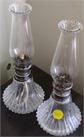 2 10" Tall Oil Lamps