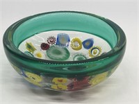 Muran-Style Art Glass Millefiori Small Bowl