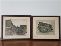 2 Prints House Prints Signed But Can't read