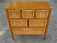 NICE WICKER FRONT 6 DRAWER CHEST 33X16X33 INCHES