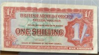 British armed forces one shilling banknote