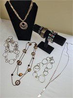5 modern necklaces and 3 bracelets