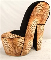 Leopard print  platform shoe chair