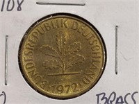 1972 W.Germany brass plated steel coin