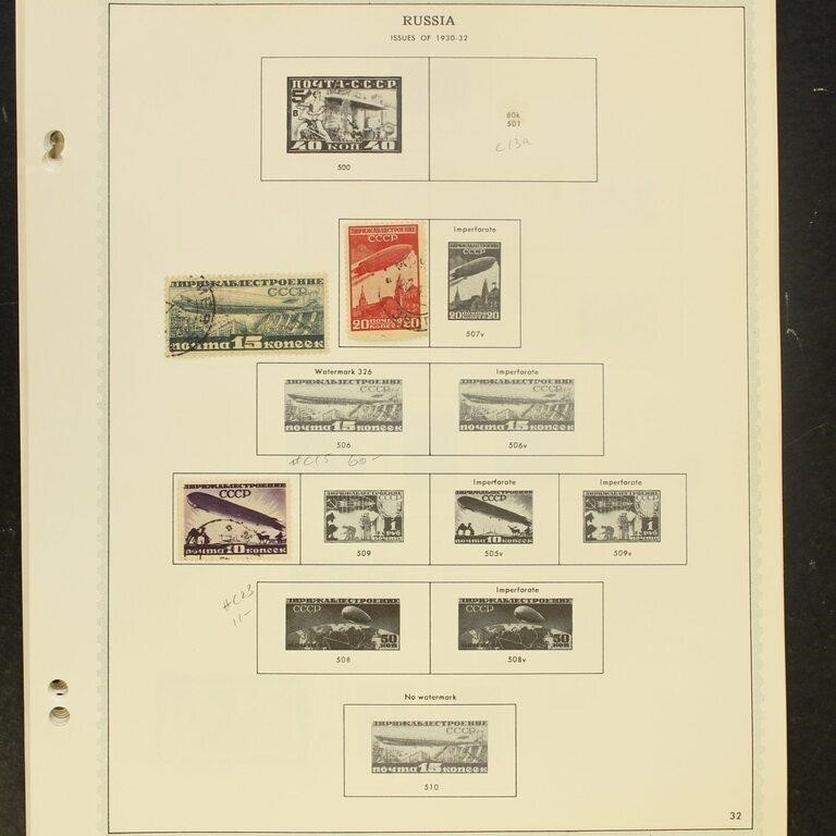 Russia Stamps 1930-1939 Collection on pages, Used