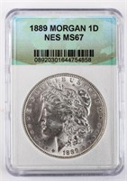 Coin 1889  Morgan Silver Dollar NES MS67