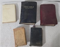 Lot of 5 vintage bibles