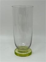 Art Deco Vaseline Glass Footed Vase