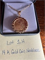 14k Gold Coin Necklace