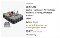 EZ INFLATE Double High Luxury Air Mattress