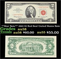**Star Note** 1963 $2 Red Seal United States Note