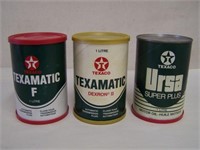 3 TEXACO LITRE FIBRE CANS - BILINGUAL -FULL-   2
