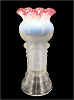 Jefferson Spool Vase w Opalescent & Cranberry Edge