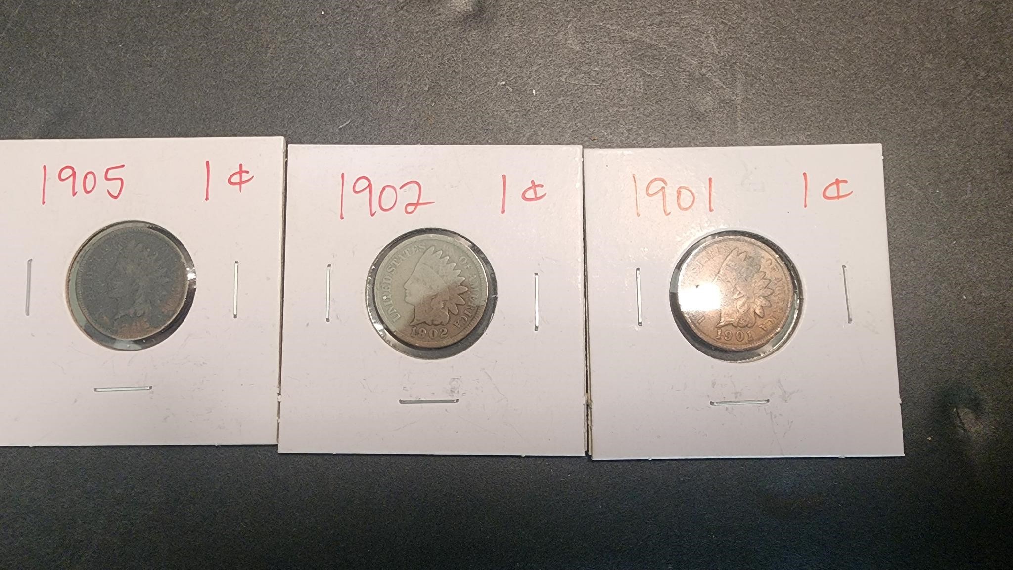 1901-1905 Indian Head Pennies