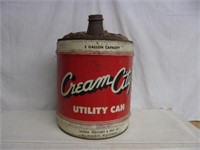 Vintage Cream City Utility Can - 5 Gallons