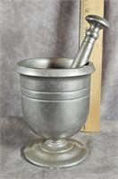 APOTHECARY PEWTER MORTAR & PESTLE