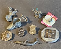 Pewter Pins, Pendants, etc -Sterling Charm