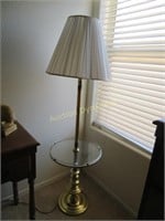 Brass Floor Lamp w/ table