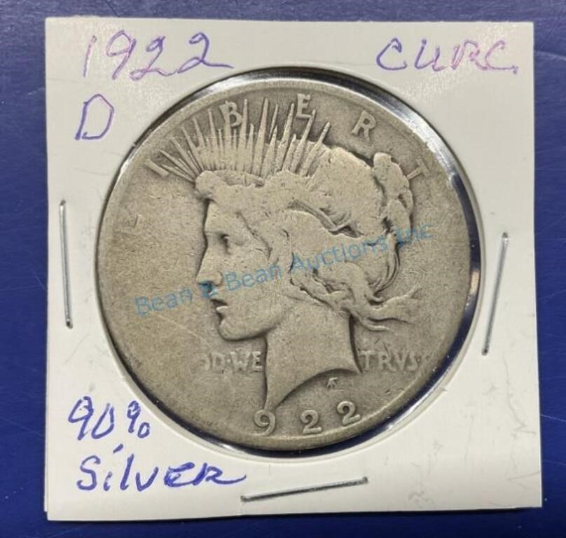 1922D Peace dollar