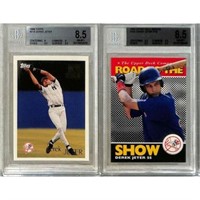 (2) Bgs Graded Derek Jeter Rookies