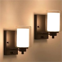 AOLALA Dimmable Matte Black Wall Sconces Set of