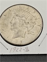 1922- S Silver  Liberty Peace Dollar