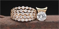14k Gold & Cubic Zirconia Ring & Pendant-6.11g