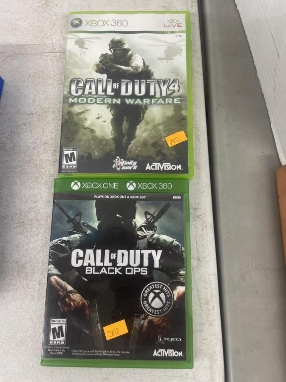 2 Xbox 360 call of duty black ops and modern