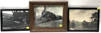 Lot: 3 vintage Railroad framed pictures