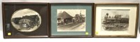 Lot: 3 vintage railroad framed photos,