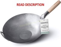 Mammafong Flat Bottom Wok Pan - 14 Pow Wok 3 piece