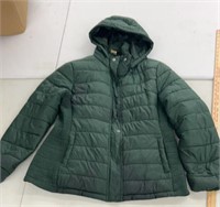 Green snap puffy coat size large