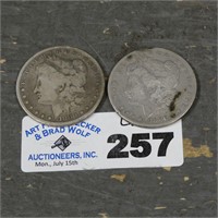 (2) 1880 Morgan Silver Dollar Coins